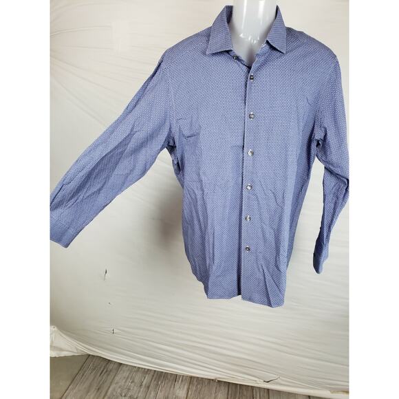 EUC Ermenegildo Zegna Button Up Shirt Collared Long Sleeve Blue Checkered XL - Picture 2 of 8